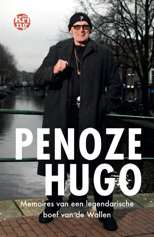 Black penoze hugo beanie with white question mark logo by hugo broers true crime fanwear
