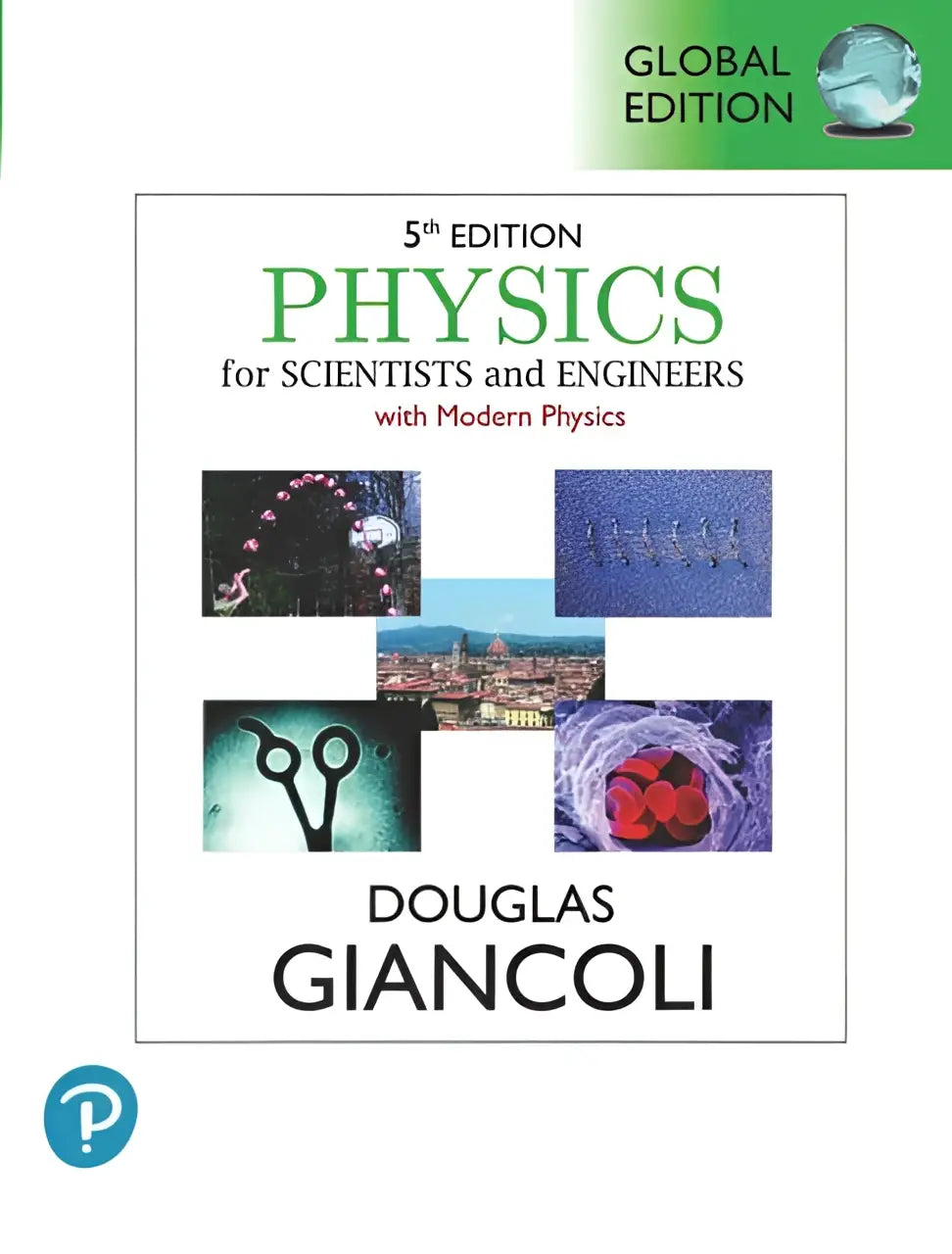 De 5e editie globale uitgave van physics for scientists with modern physics volume 3 met witte kaft en groene tekst