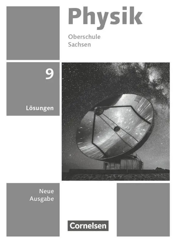 Zwart-witfoto van een grote satellietschotel tegen een sterrenhemel voor physik 9 neue ausgabe oplossingen zum schulbuch