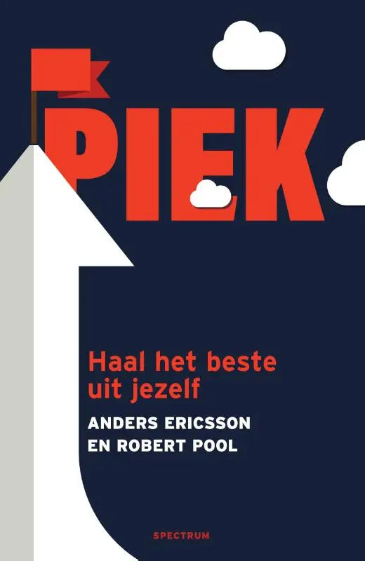 Boekcover van piek met rode titel en witte wolken over een donkerblauwe achtergrond over gewone mensen buitengewoon