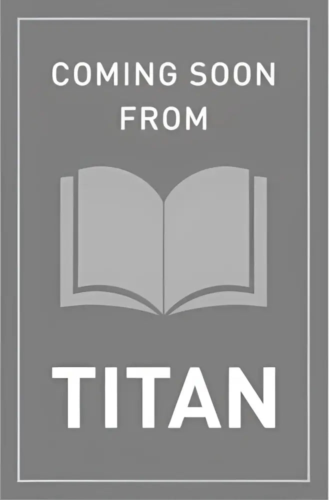 Grijze kaft van pinfeathers met witte tekst coming soon from titan en gestileerd geopend boekpictogram