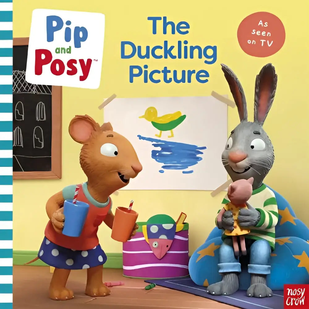 De pip and posy children’s book the duckling picture features characters pip and posy with a yellow duck on blue cover