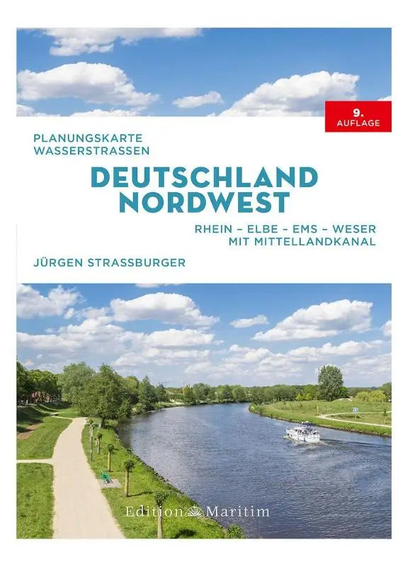 Planungskarte Wasserstraßen Deutschland Nordwest - Rhein-Elbe-Ems-Weser. Mit Mittellandkanal