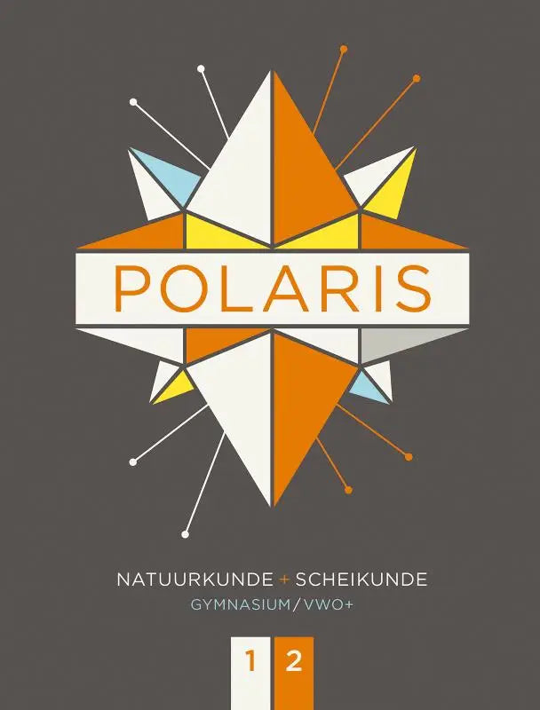 Het logo van polaris nask toont een gestileerde geometrische ster met oranje, wit en lichtblauwe driehoeken