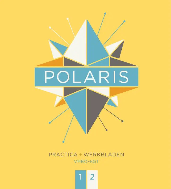 De polaris nask logo toont een geometrisch blauwe witte en grijze ster op een gele achtergrond