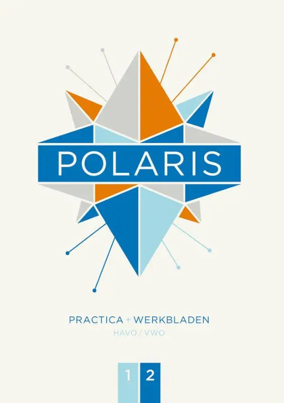 De cover van polaris nask ed 1 practica werkbladen havo vwo toont een geometrisch logo met blauwe, oranje en grijze driehoeken