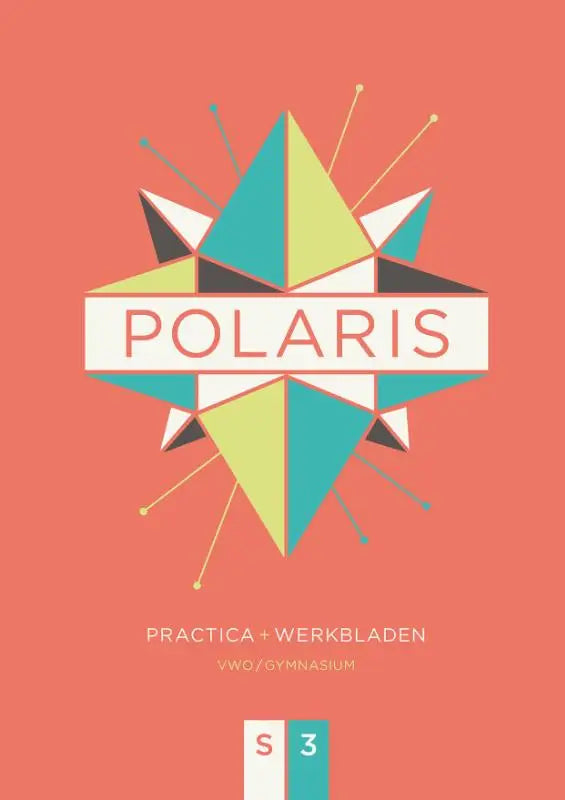 De polaris scheikunde-logo toont levendige, geometrische driehoeken in teal, limegroen en zwart op oranje achtergrond