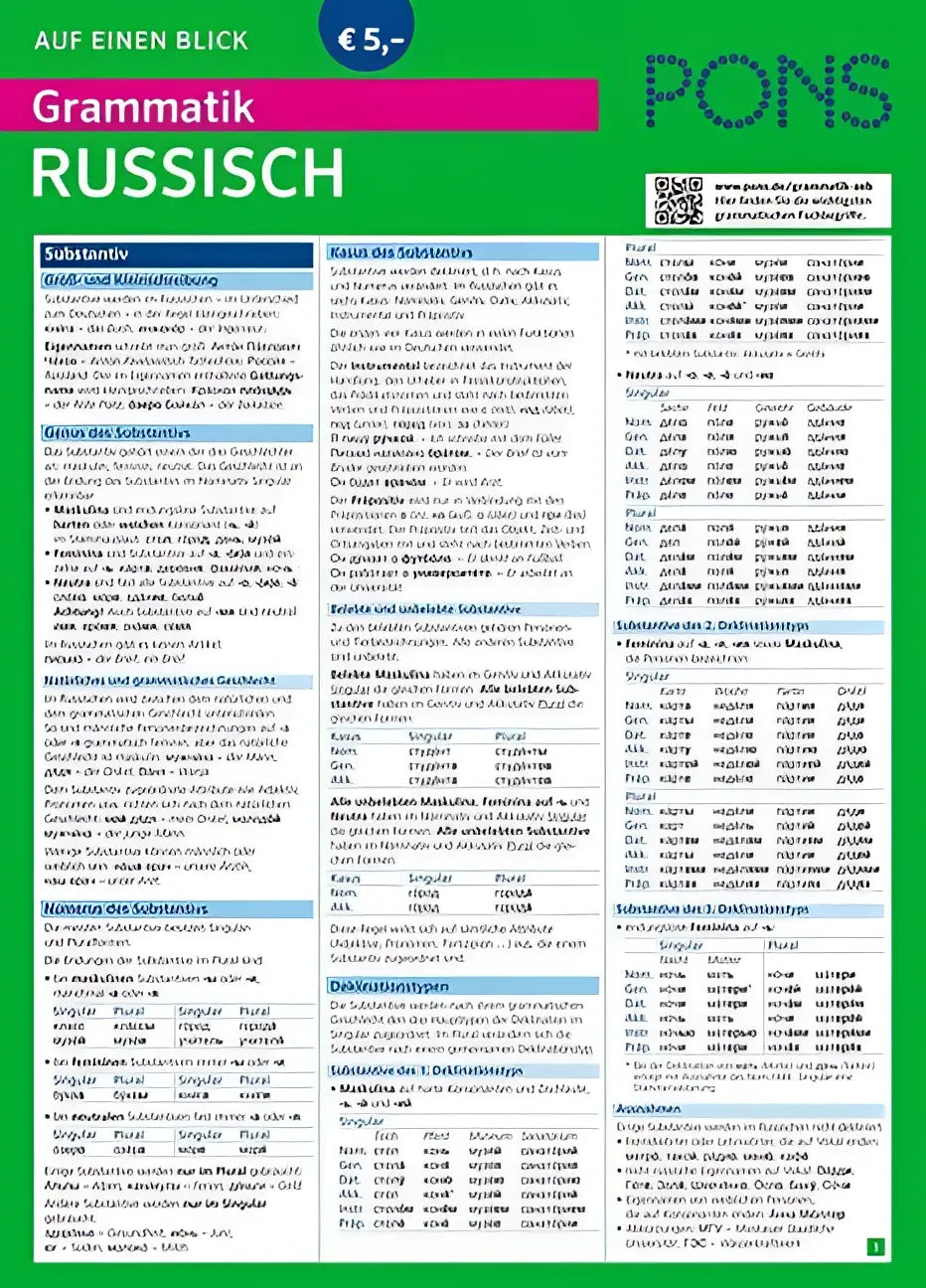 Pons grammatik russisch auf einen blick - pons grammatik russisch auf einen blick - boek