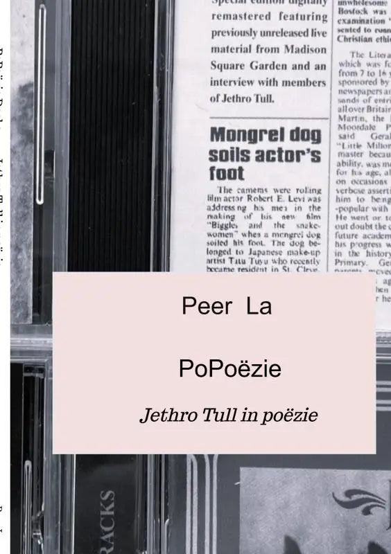 De zwart-witte magazinecover toont de titel jethro tull in poëzie op een cd-hoesrug in het product popoëzie