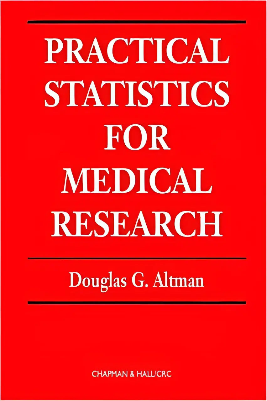Rood hardcover boek praktisch statistiek voor medische research door douglas g voor medische onderzoekers