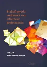 Boekcover van praktijkgericht onderzoek voor reflectieve professionals met kleurrijk abstract ontwerp en geometrische vormen