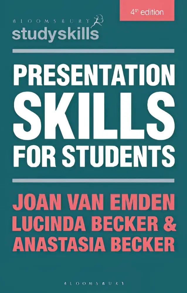 Teal hardcover textbook presentation skills for students by joan van emden lucinda becker and anastasia becker