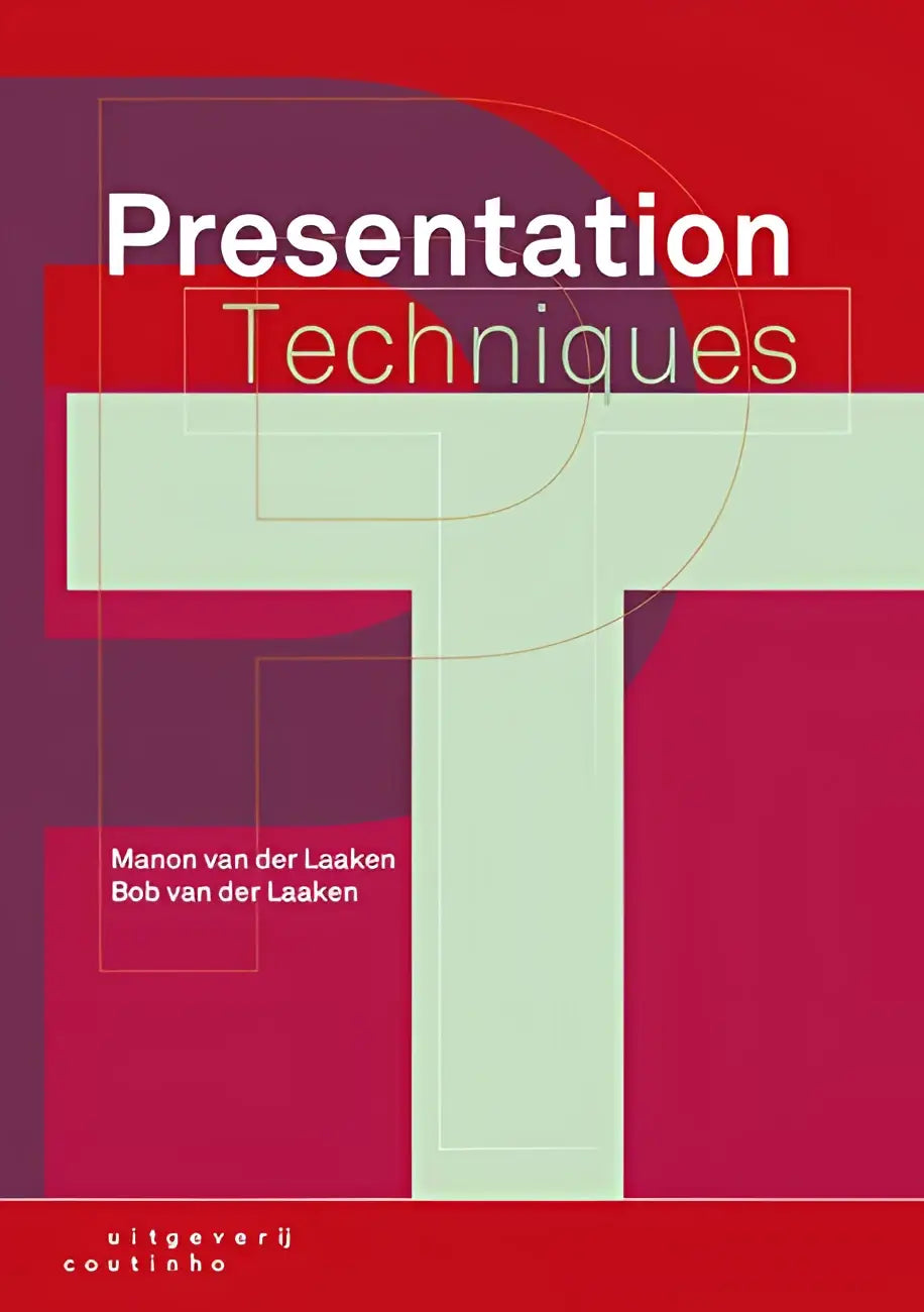 Rode en groene geometrische boekcover Presentation techniques door Manon en Bob van der Laaken