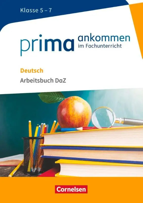 De cover van het prima ankommen duits werkboek voor klasse 5-7 van cornelsen binnen dezelfde reeks