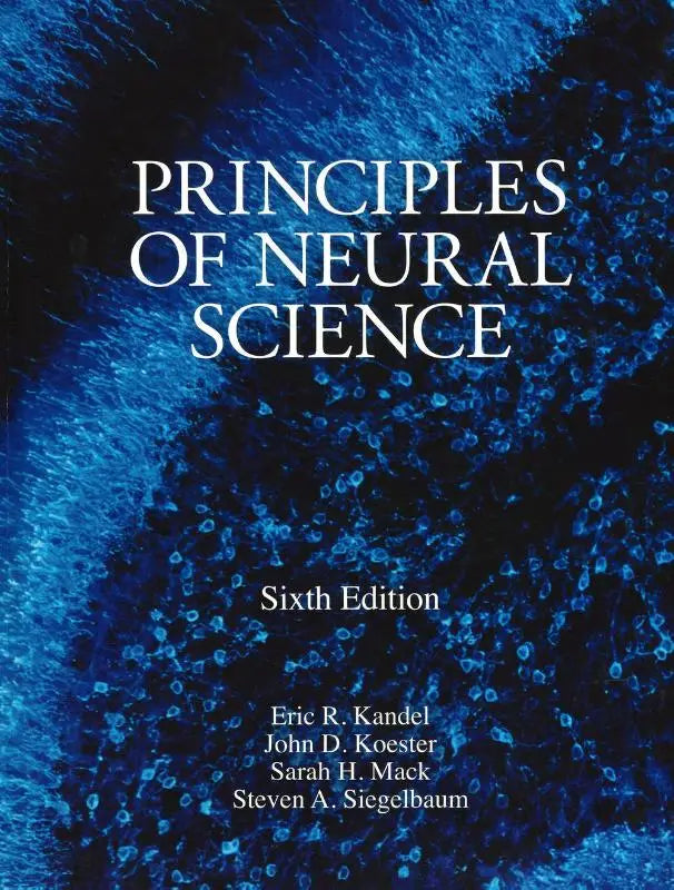 De voorkant van het zesde editie tekstboek principles of neural science door eric r voor neurowetenschapstudies