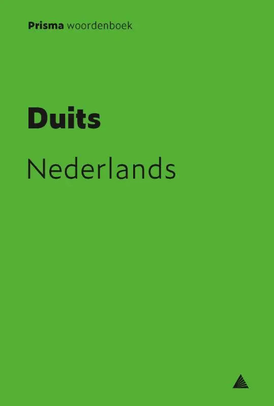 Groen prisma woordenboek duits-nederlands met zwarte tekst geschikt voor binnen woordenboeken gebruik