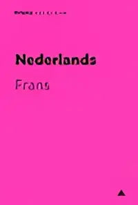 De prisma woordenboek nederlands-frans met minimalistisch zwart lettertype op roze achtergrond voor taalvertaling