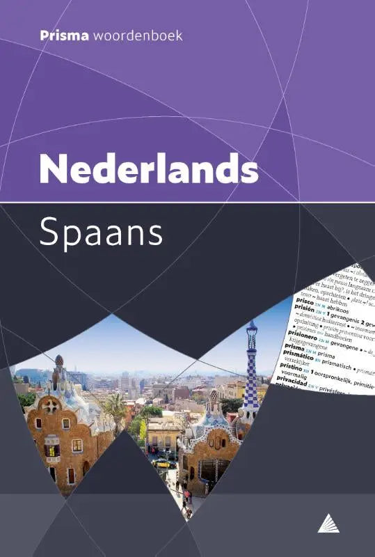 Paarse en zwarte prisma woordenboek nederlands-spaans cover voor leren binnen woordenboeken product