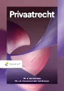 Boek cover privaatrecht met abstracte paarse en roze geometrische vormen voor recht algemeen en algemene onderwerpen