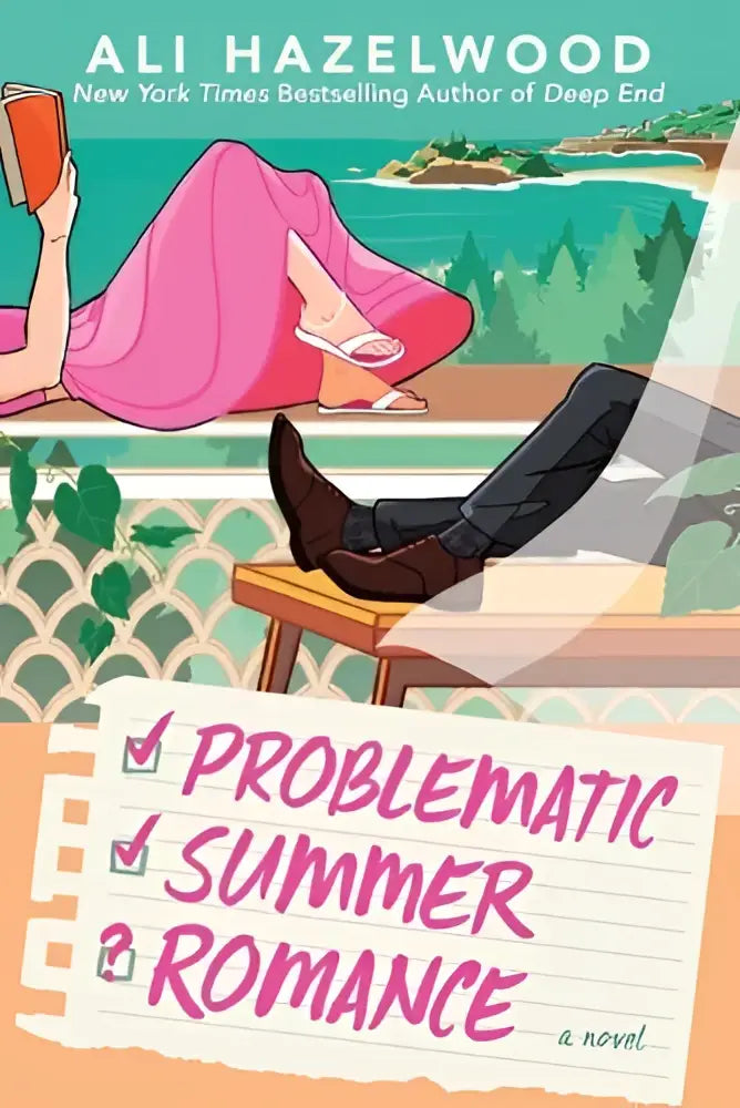 Vrouw die een problematische zomer romance roze stoffen jurk draagt terwijl ze bij het zwembad ontspant