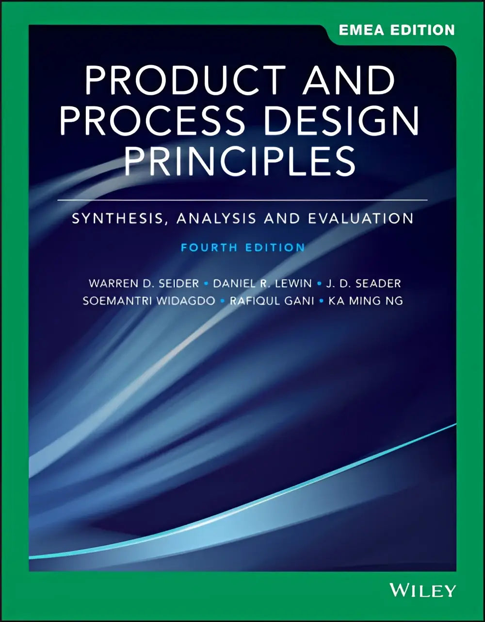 De boekomslag van product and process design principles vierde editie emea edition door wiley gericht op procesontwerp