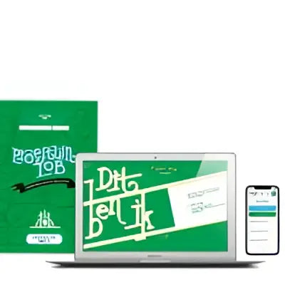 Boek en laptopscherm met dezelfde groene proeftuin lob onderbouw deel 1 ontwerp en jaarlic leerling thema