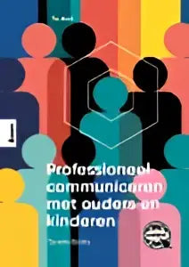 Achterzijde van het product professioneel communiceren met ouders en kinderen door tonnis bolks van koninklijke boom uitgevers met zwart-witte silhouetten