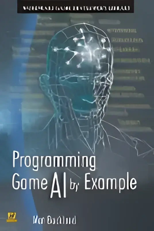 De boekcover toont een blauw-zwart ontwerp met de titel programming game ai by example van mat buckland in witte tekst