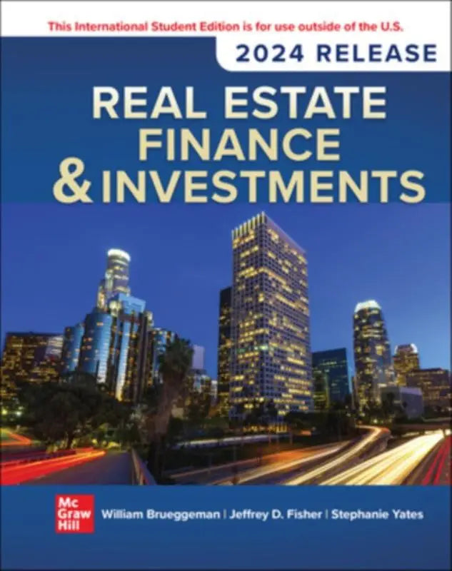 Real estate finance investments 2024 release ise textbook by mcgraw hill with illuminated cityscape cover at night