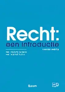 Minimalistische blauwe cover van recht een introductie met witte tekst door amber bolk en parviz samim van koninklijke boom uitgevers