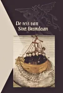 De reis van sint brandaan toont een zwart wit illustratie van een vintage schip met vele details voor regionale cultuur
