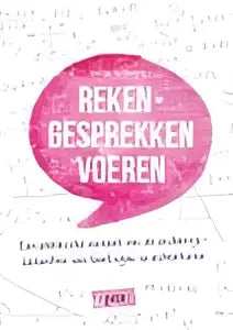 Een ronde roze knop met zwarte tekst reken-besprekingen voeren van jarise kaskens voor onderwijs algemeen
