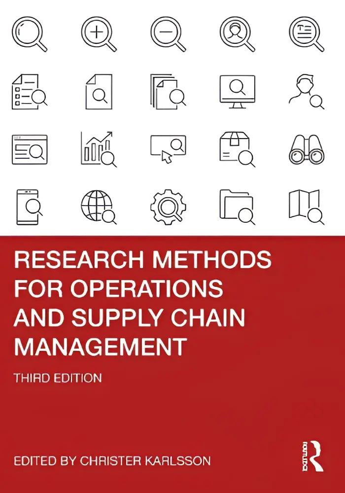 Rood boek met witte tekst research methods for operations and supply chain management derde editie bewerkt door christer karlsson