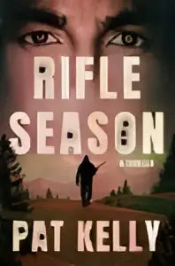 The book cover of rifle season from the mace winters series features bold white lettering on a dark background