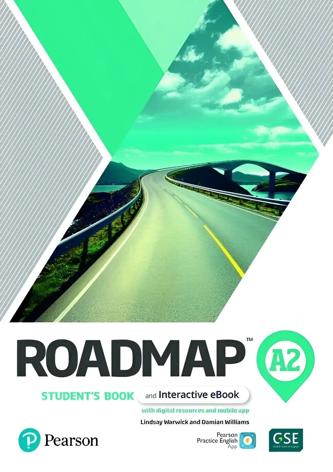 Groen-witte geometrische cover Roadmap A2 Student’s Book van Pearson