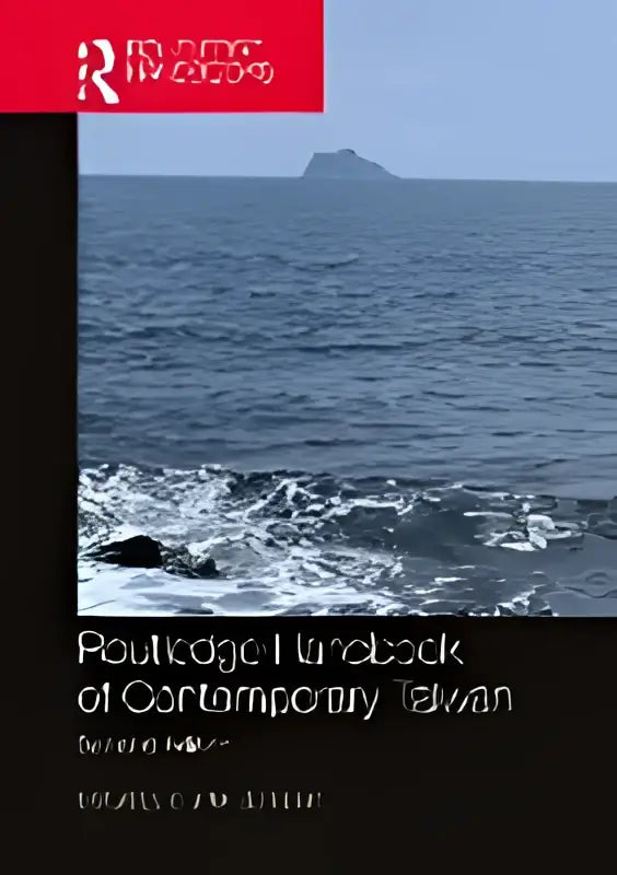 Boekomslag van routledge handbook of contemporary taiwan met donkerblauwe achtergrond en witte tekst van sylvia hsu
