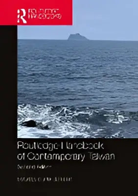 De routledge handbook of contemporary taiwan met donkerblauwe omslag en witte tekst over reckoned landscape van sylvia hsu
