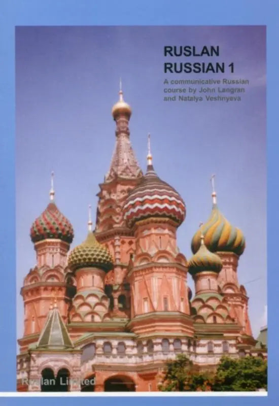 The cover of ruslan russian 1 communicative russian course book features a vibrant photo of st for russian course with mp3 download