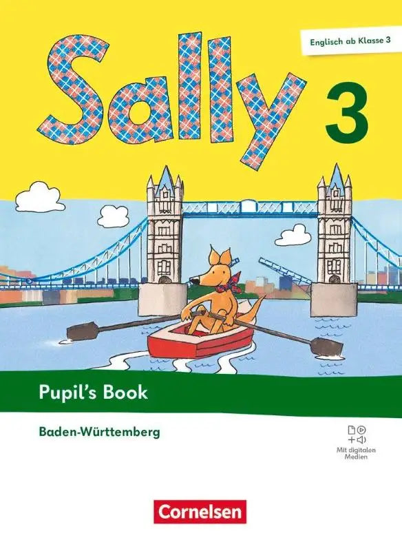 Sally 3 pupil’s book mit digitalen medien englisch ab klasse 3 gelbes cover mit cartoon hund und tower bridge