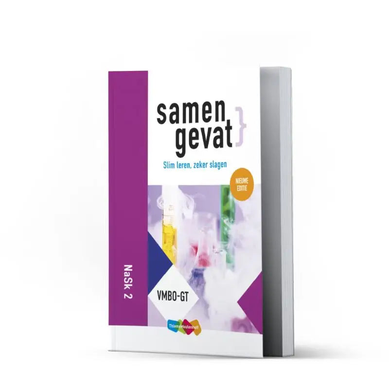 Hardcover studieboek samengevat paars en wit voor nask 2 vmo-gt geschikt voor examenvoorbereiding