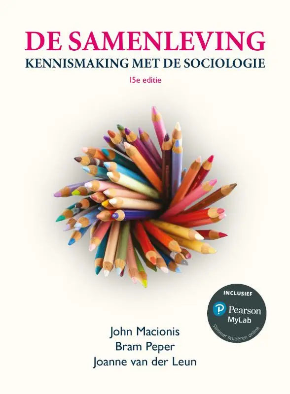 Een kleurrijke cirkel van gekleurde potloden bij de sociologie kennismaking van bram peper en john macionis