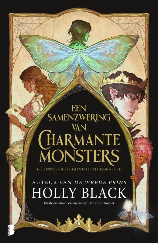 De boekcover van een samenzwering van charmante monsters toont een groene gevleugelde fee voor jonge lezers