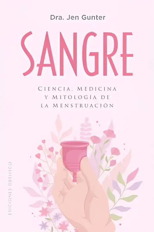 Roze siliconen menstruatiecup vastgehouden in hand geïllustreerd op omslag van product sangree