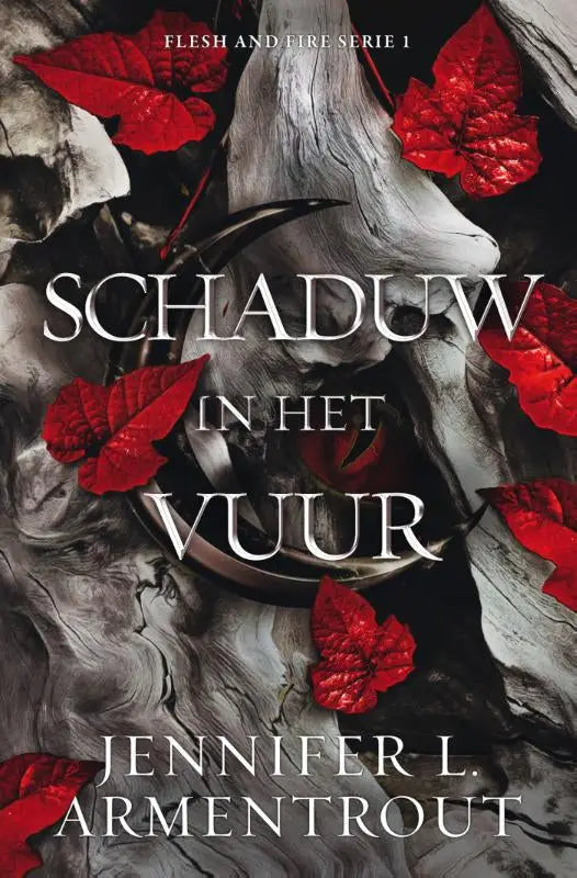 De boekcover van schaduw in het vuur door jennifer l toont een ontwerp met vuur en vlees thema voor liefhebbers van flesh and fire