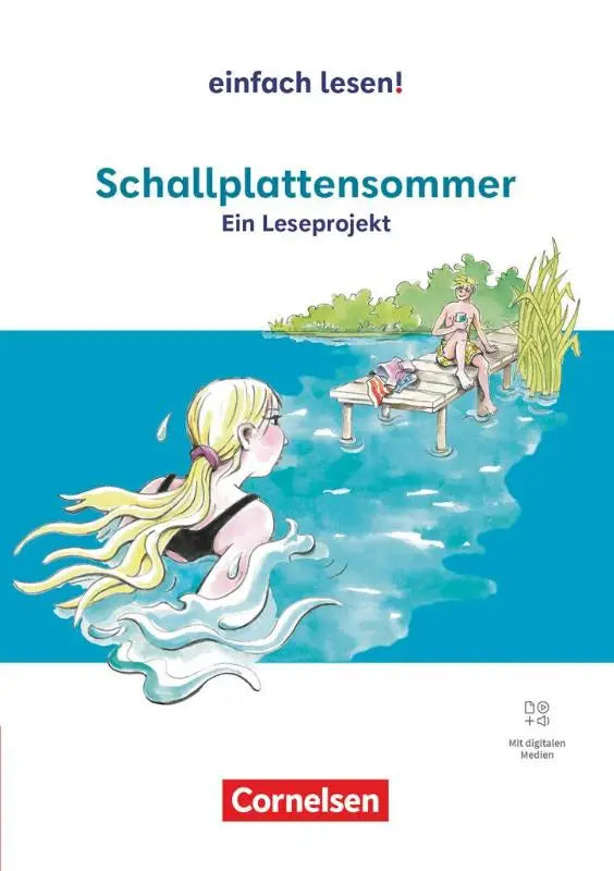 De kleurrijke cover van het arbeidsbuch mit lösungen schallplattensommer toont twee blonde meisjes in zwemkleding