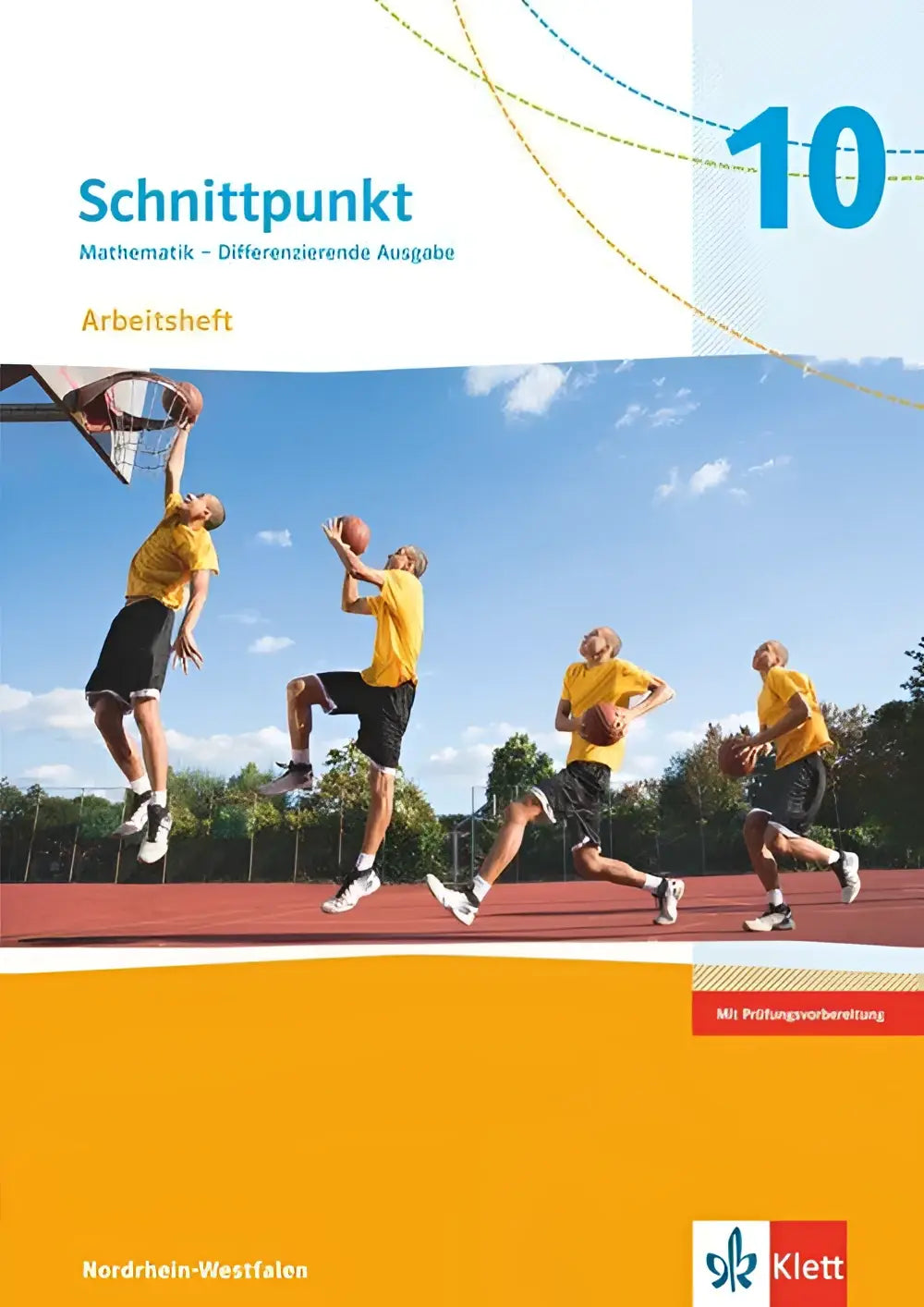 Cover van het schnittpunkt mathematik 10 differenzierende ausgabe arbeidsheft met oplossing met basketbalspelers in gele tenues