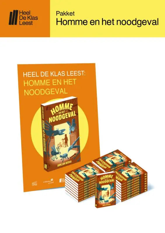 Schoolpakket Heel De Klas Leest 2026 - Homme en het noodgeval (PO groep 5-6) - KBb-ledenprijs € 32,40 incl. btw