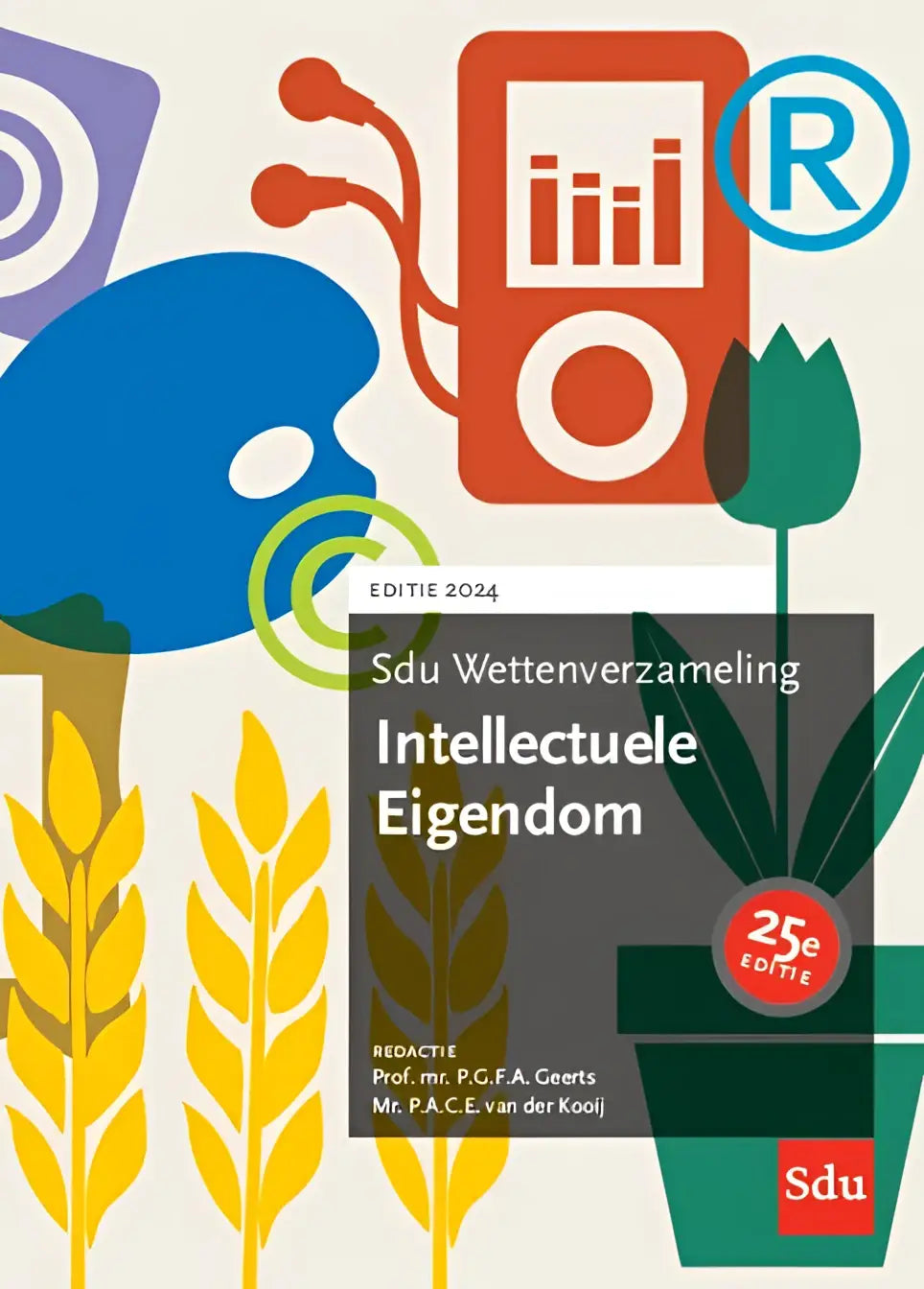 Cover van de 25e editie van sdu wettenverzameling intellectuele eigendom met moderne grafische stijl en vetgedrukte typografie