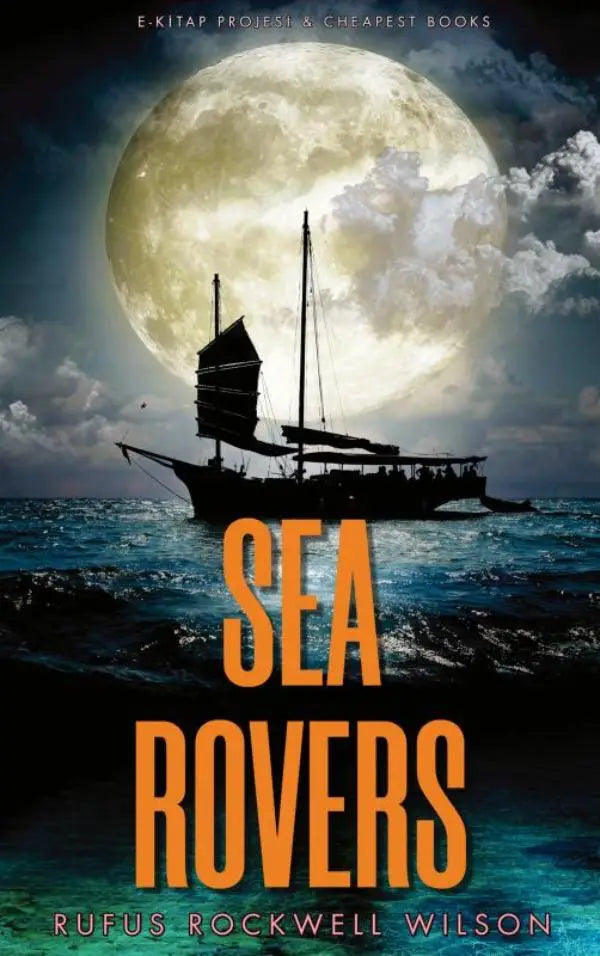 Silhouet van een traditionele zeilschip met meerdere masten en zeilen tegen een volle maan zee rovers thema