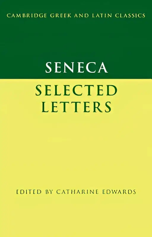 Groen en geel hardcover boek seneca selected letters met zwarte tekst, uniek en boeiend door catharine edwards